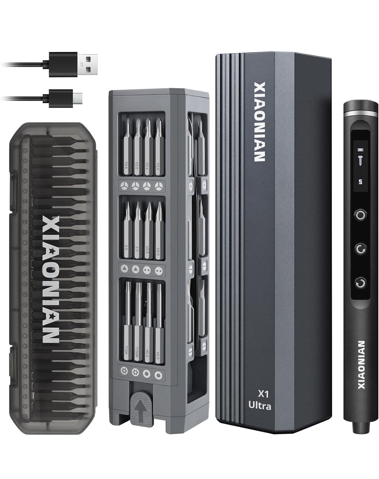 3.7V Precision Electric Screwdriver Set,76 IN 1 Magnetic Storage Mini Electric Screwdriver Cordless Set with LED Display,5 Torque Settings Repair Tool