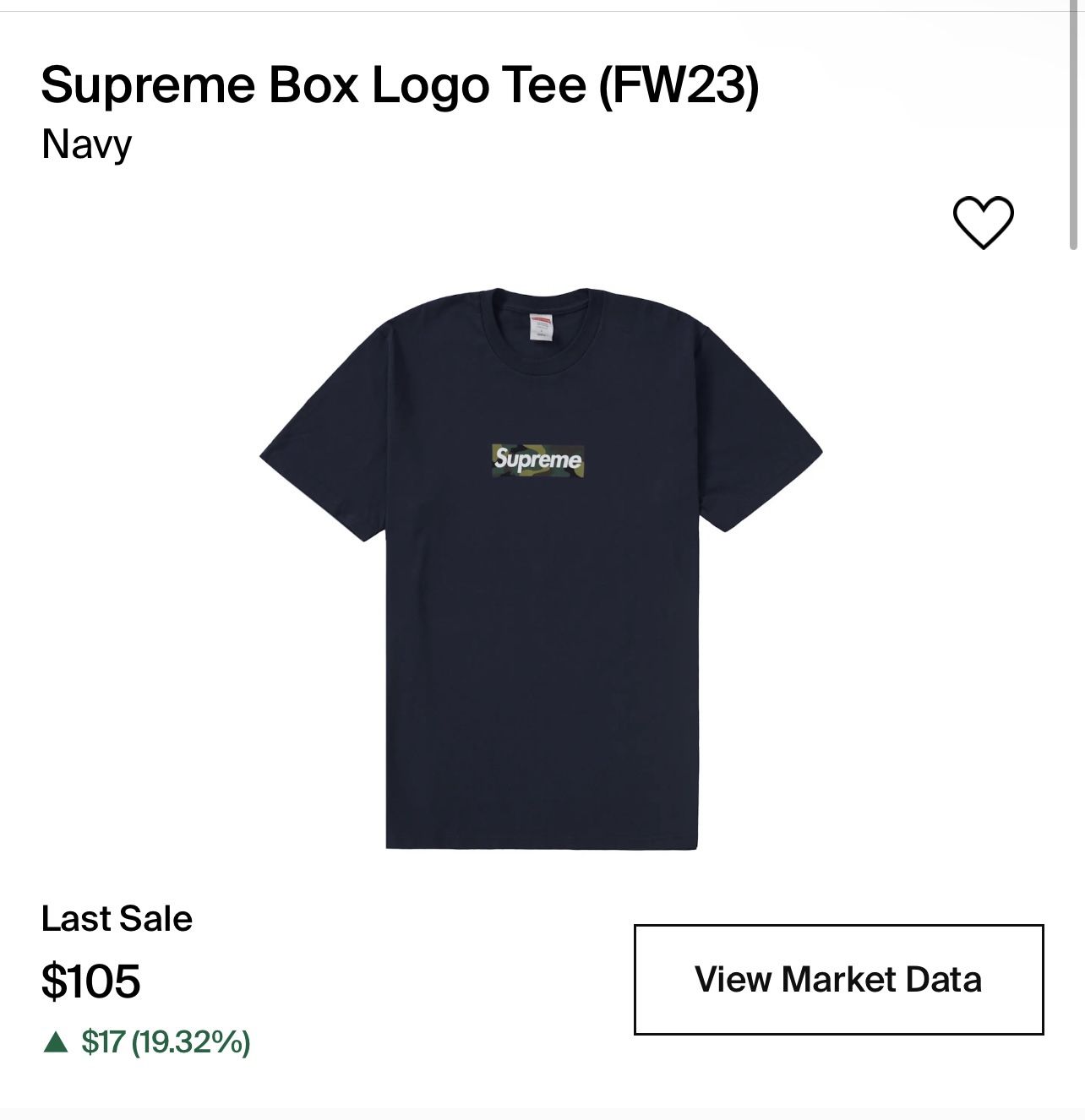 Supreme Box Logo Tee 2xl navy