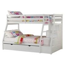 Twin over Full Bunk Bed with Storage Ladder & Trundle