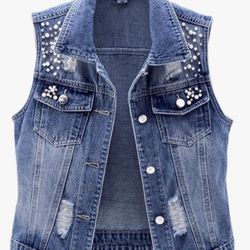 Sparkle Jean Jacket Vest / Women’s size medium