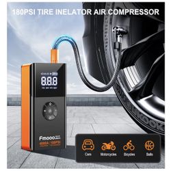 Portable Car Jump Starter with Air Compressor, 4000A 180PSI Car Battery Jumper Starter Pump Pack (10L Gas/8L Diesel), 12V Jump Box Tire Inflator Combo