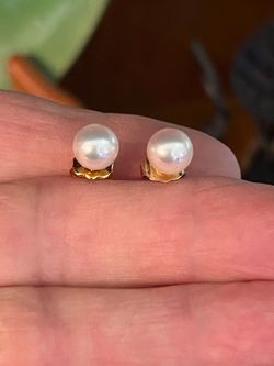 Vintage Fresh Water Pearl and 14k Stud Earrings