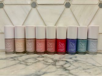 Olive & June Quick Dry nail polishes - variety of shades including nudes, pinks, red, purple, teal, and light blue. New/unopened. Gift-giving conditio