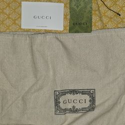 Gucci Dust Bag Cover Long Authentic Luxury Designer New Drawstring Black Logo