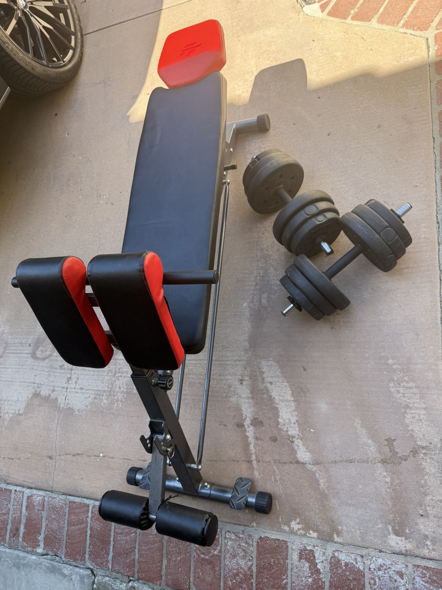 Finer Form Workout Bench + Dumbbells 