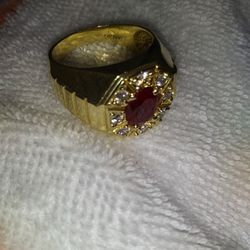 Gold Ruby Diamond Ring