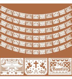 Mi Bautizo Papel Picado Banner Garland
