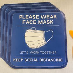 Double Sided “Please Wear Face Mask” Window Sign Keep Social Distancing Decal 4