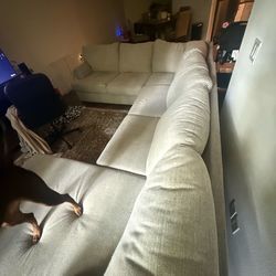 Living Spaces L-Shaped Sectional Sofa – Comfortable, Spacious