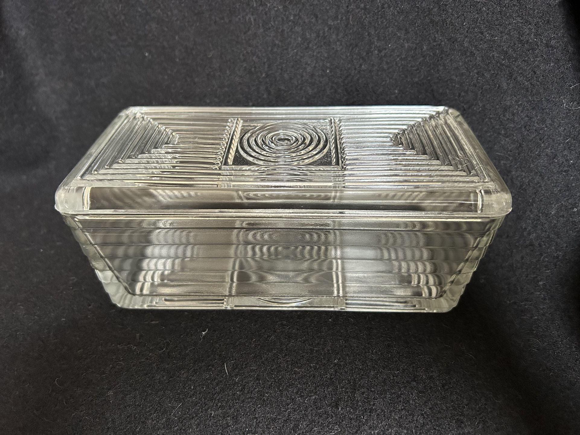 Vintage Depression Glass Refrigerator Dish w Lid