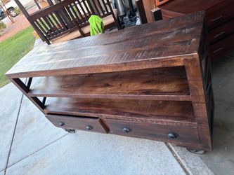 All wood antique side table!