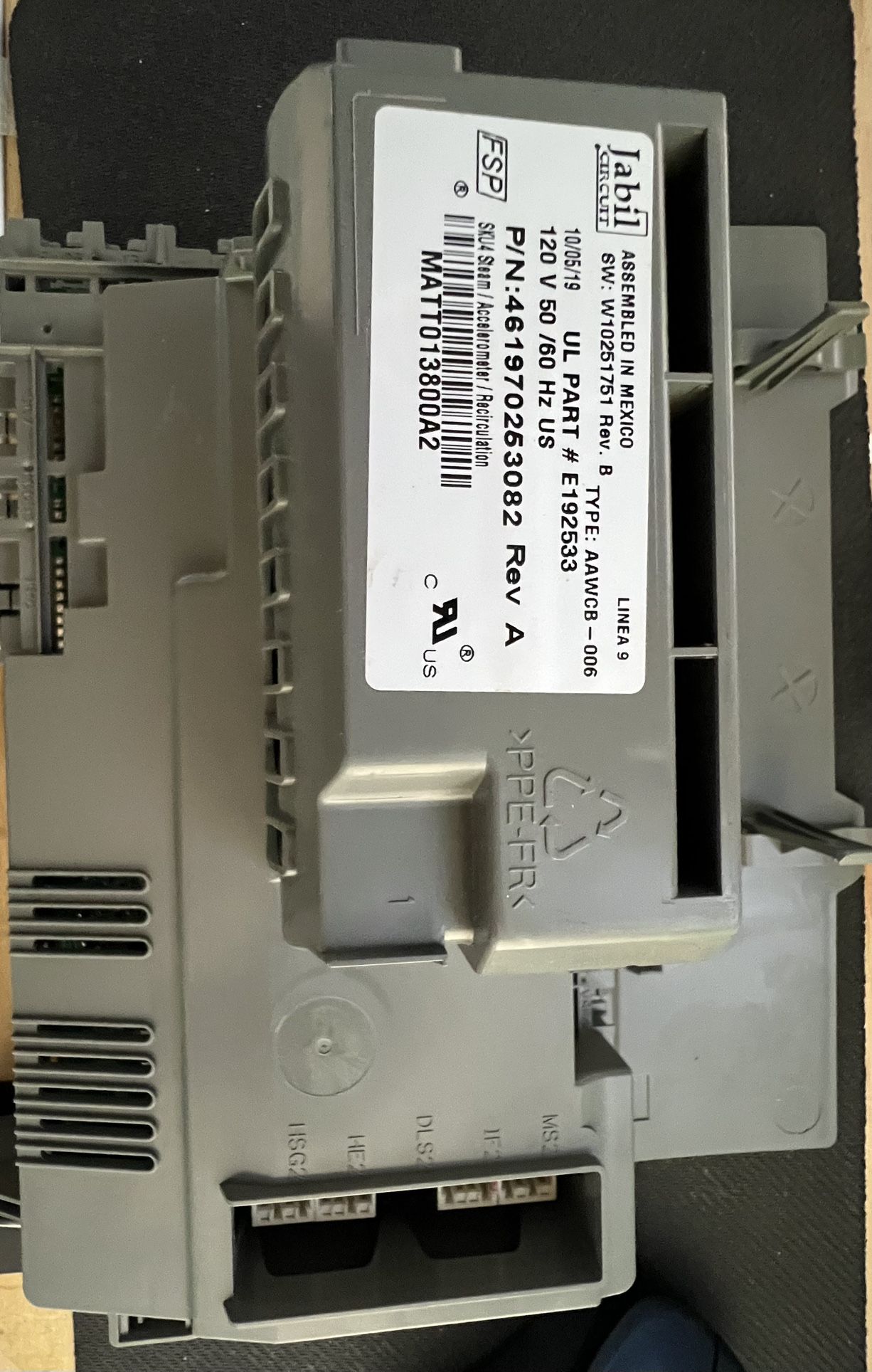 Whirlpool Duet Washer Machine Control Board(for model WFW9750WW01)
