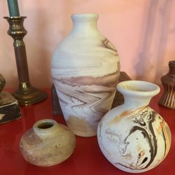 Vintage Nemadji Pottery Vases Lot of 3