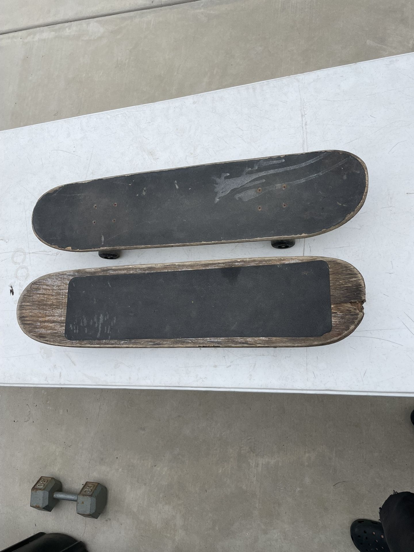 Two Wore Out Skate Boards
