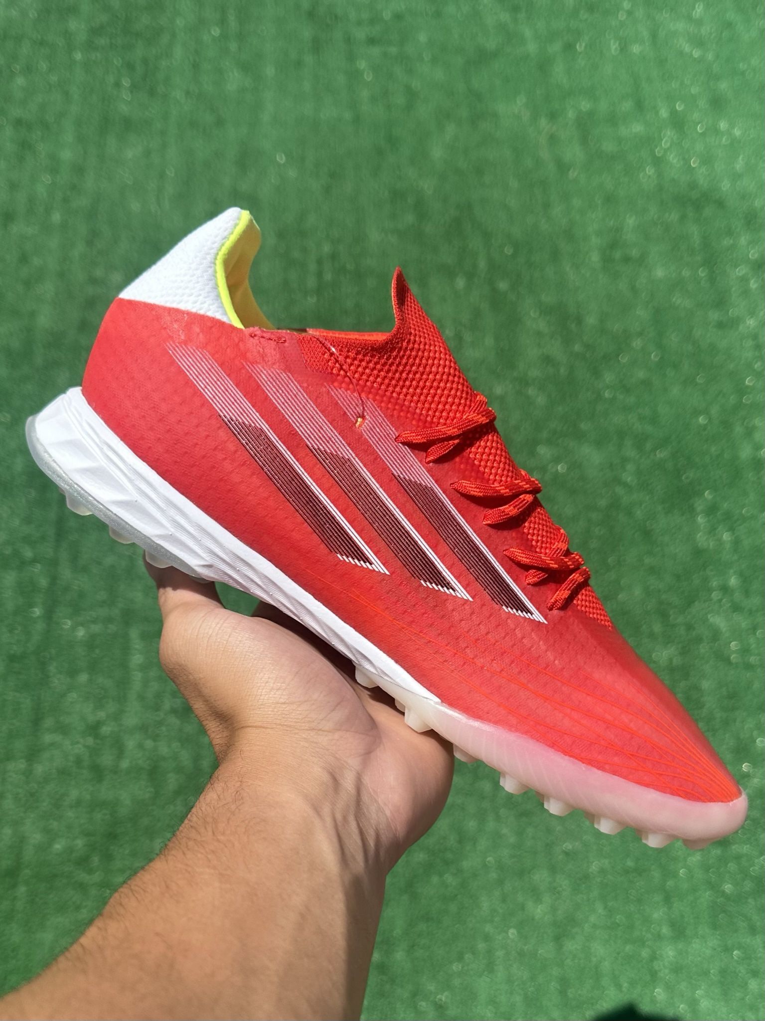 ADIDAS X SPEEDFLOW. 1 TF “RED / WHITE” TURF SOCCER SHOES (Size 9.5, Men’s)
