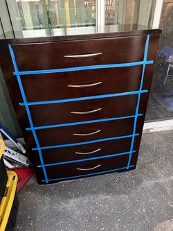 Dark Brown 6-Drawer Tall Dresser