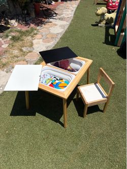 Brand new children’s sensory table with chair and toys