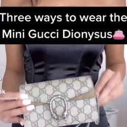 GUCCI DIONYSUS MINI LEATHER CHAIN WALLET 