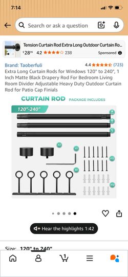 Curtain rods extra long