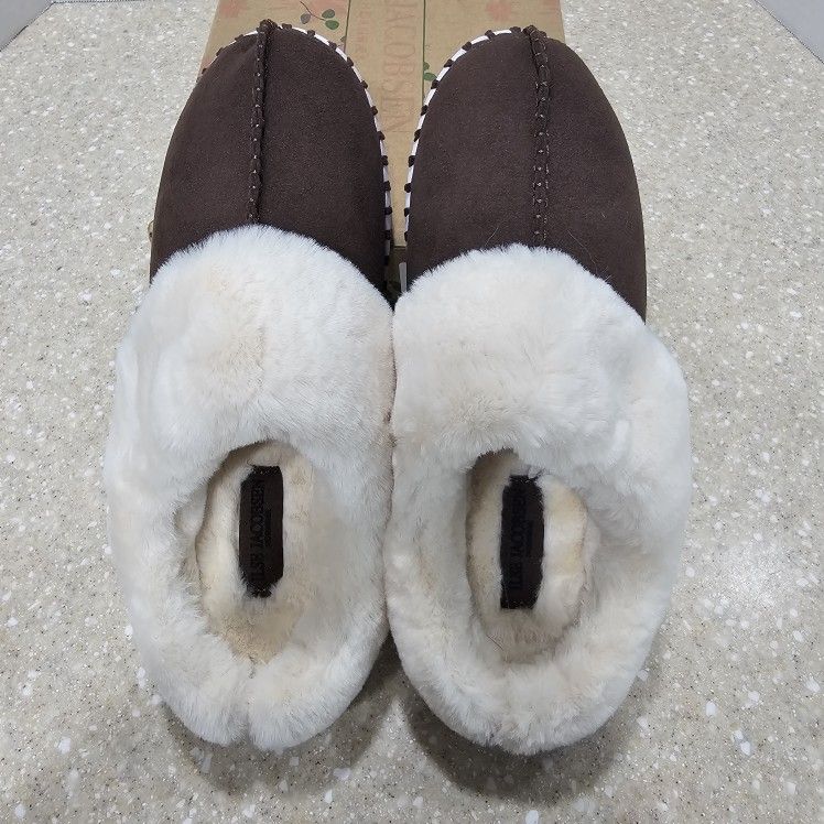 Ilse Jacobsen Faux Fur Slippers Tulip Chocolate Women's Size