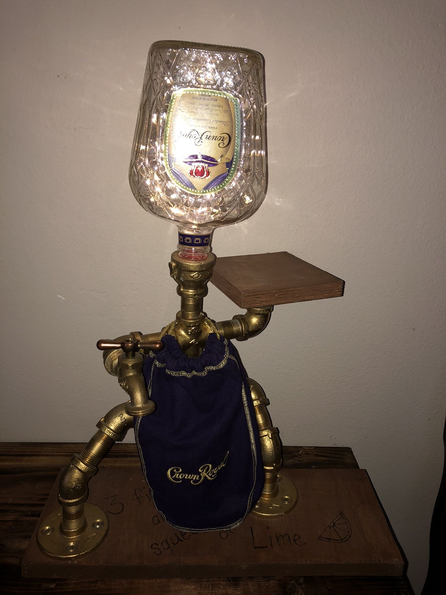 Crown Royal Bottle Industrial Pipe Lamp