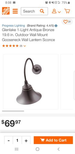 Glen Lake Antique Bronze Wall Lantern