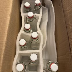 Glass Bottles 9 Pieces