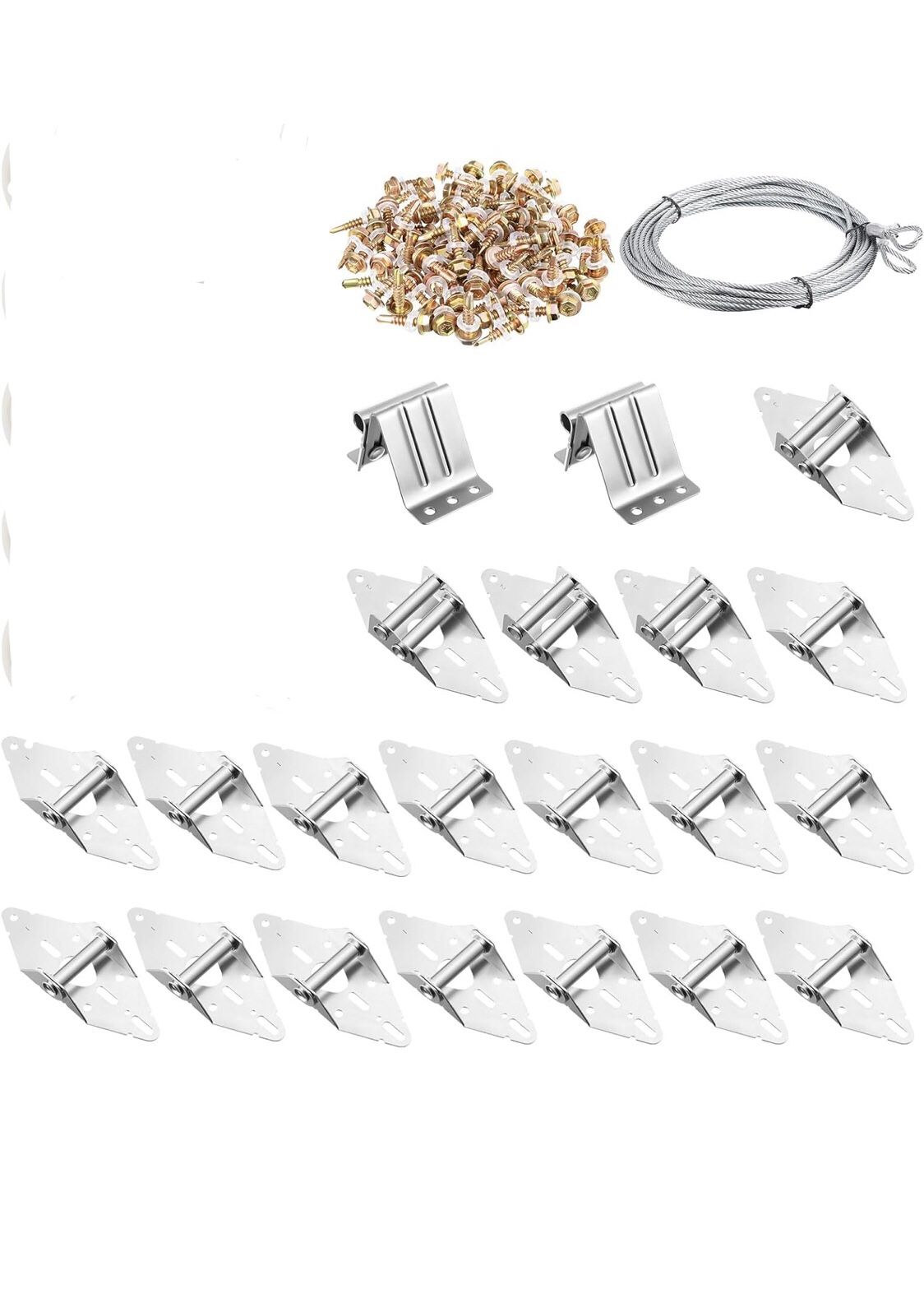 Garage Door Hinges Set Bracket Screw Wire Rope Replacement Parts Garage Hardware Tune Up Kit