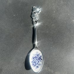 Vintage Blue China Sugar Spoon