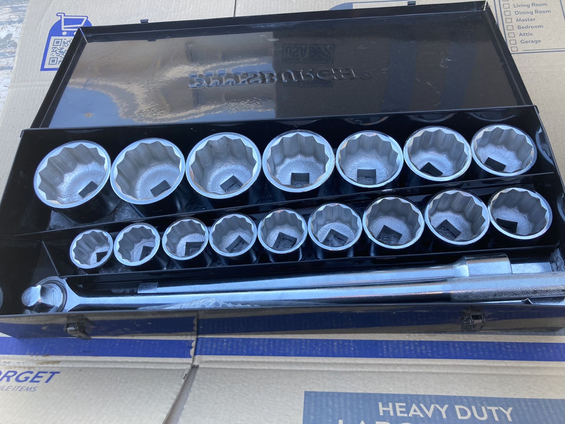 PITTSBURGH 1 in. Drive SAE Jumbo Socket Set, 21-Piece