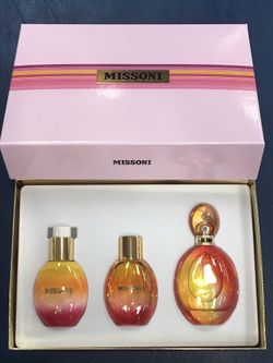 100 % AUTHENTIC MISSONI PERFUME FOR WOMEN. LARGE SIZE GIFT SET INCLUDES 3.4OZ (100ML) PERFUME 3.4OZ BODY LOTION AND 3.4OZ SHOWER JEL. ORIGINAL BRAND