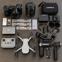 Complete Video Creator Kit Sony a6400 Camera Bundle + DJI Drone, Gimbal & Wireless Mics