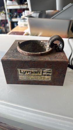 Vintage Lyman Mini-Mag Electric Lead Melting Pot & Cast Iron Ingot Mold Pan - WORKING