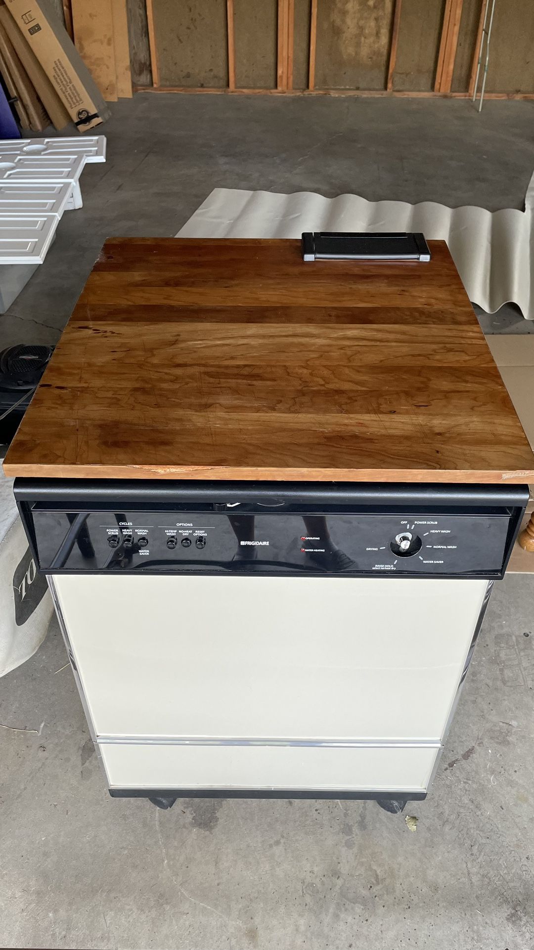 Portable Dishwasher W/butcher Block Top