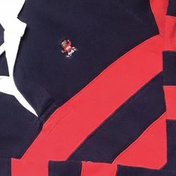 Ralph Lauren Polo vintage rugby shirt Striped red blue with bear logo size extra large men’s