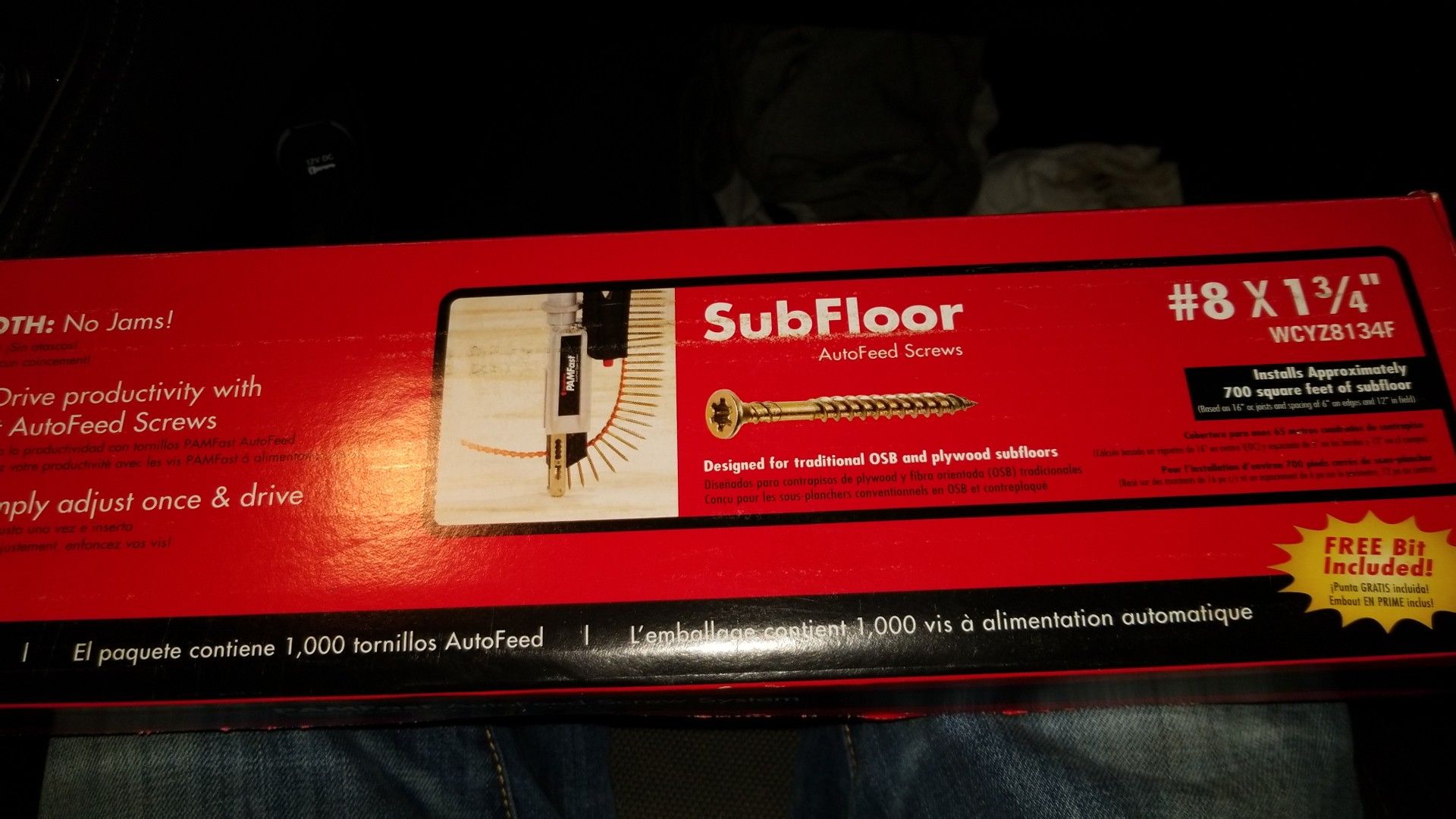FastenMaster Pamfast Autofees screw system for subfloor wcyz8134f
