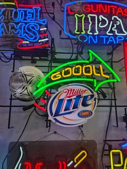 Miller lite soccer sequential neon sign