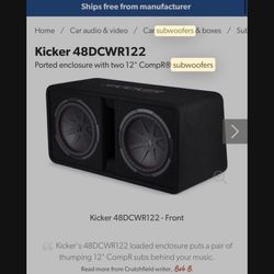DUAL SUBWOOFER KICKER 48DCWR122