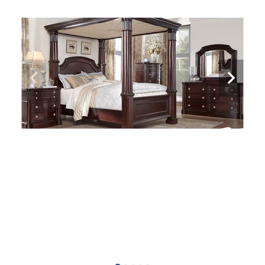 Dumont Dark Cherry Wood 5 Pc Queen Canopy Bed