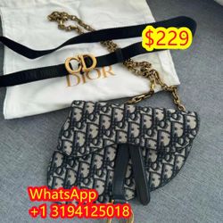 Dior - Saddle Bag Blue Dior Oblique Embroidery - Women