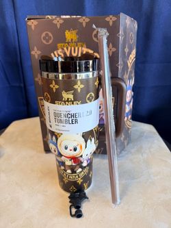 Stanley 40 oz tumbler labubu brown