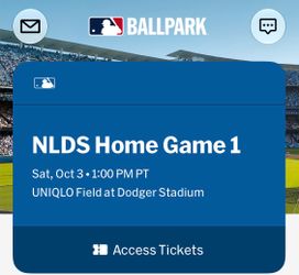 NLDS Home Game 1 Dodger Stadium Ticket