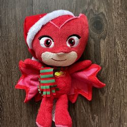 PJ Masks Owlette 8" Christmas XMAS plush toy Red Green Santa Hat And Scarf 