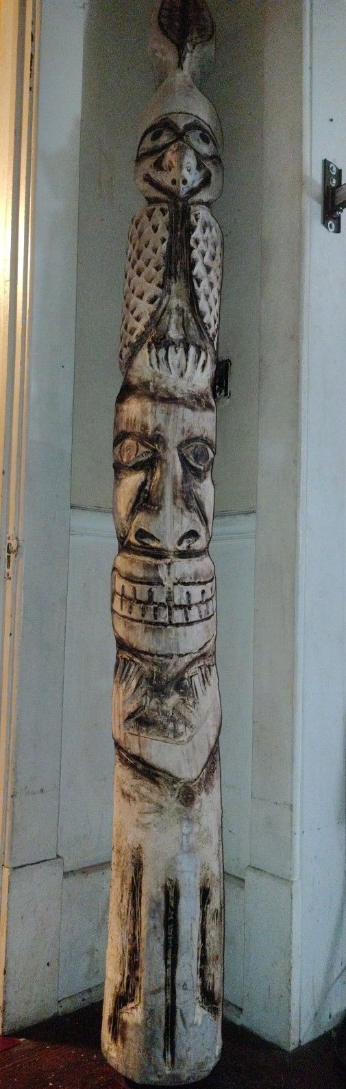 7' Hand Carved Totem Pole