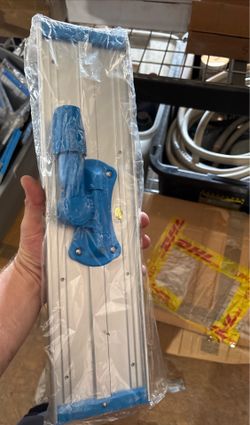 Blue Flat Mop Frame Head Replacement, Plastic/Metal (No Handle)
