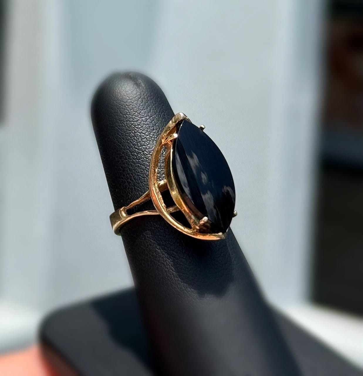 Jewelry Antique 14k solid yellow gold onyx stone 3.00CT ring sz 7.00