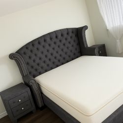 Queen Bed frame And Night Stand