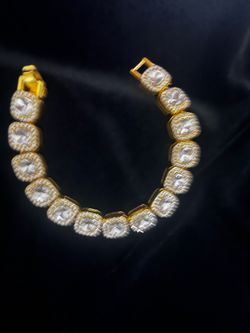 Gold-Tone Iced Out CZ Tennis Bracelet