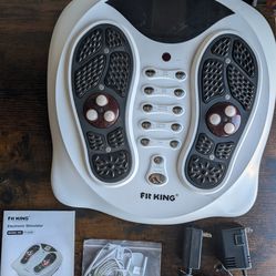 FIT KING Foot Circulation Stimulator Machine (FSA HSA Eligible) with EMS TENS Pads, Advanced Nerve Muscle Massager for Neuropathy Pain and Circulation