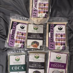 Premium Andean Superfood Bundle – 12 Semillas, Coca Flour, Turmeric Black Pepper, Tocosh – Natural Healing Powders 